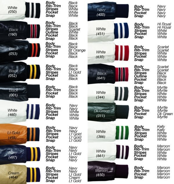 Holloway Varsity Jacket Size Chart