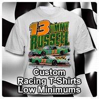 Custom Racing T Shirts - Low Minimums - Direct to Garment Printing