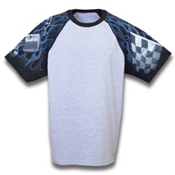 Checkered Racing T-Shirt Pre-Printed - Buy now - no minimums Stellar Apparel