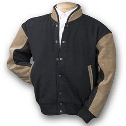 Burk's Bay Wool & Suede Varsity Jacket style 5390 at Stellar Apparel