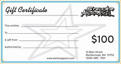 Stellar Apparel - Gift Certificate $100