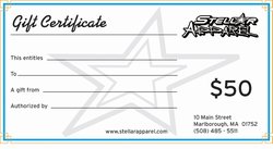 Stellar Apparel - Gift Certificate $50