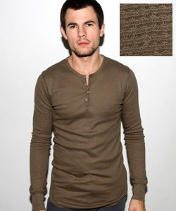 t457 American Apparel Baby Thermal Long Sleeve Henley