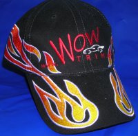 custom flame racing cap with embroidery