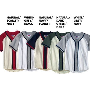 T1374 Champion 100% Pinstripe Baseball Jersey.