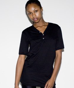 2471 American Apparel Unisex Fine Jersey Shortsleeve Henley