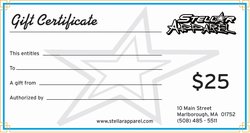 Stellar Apparel - Gift Certificate $25