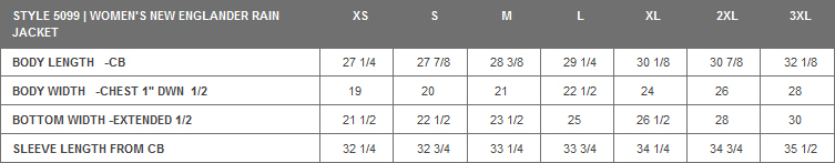 Charles River Apparel Size Chart