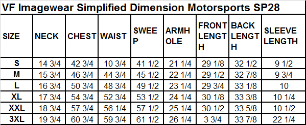 Red Kap Size Chart